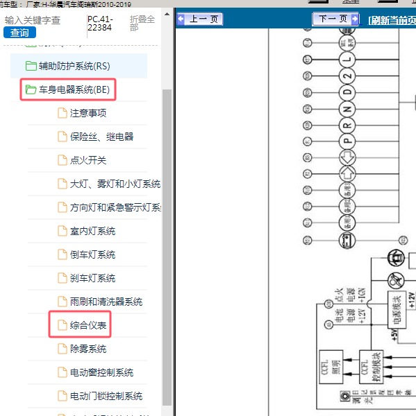 2010-2019年金杯阁瑞斯仪表电路图