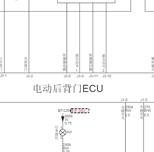 2017年哈弗H8 尾门电路图