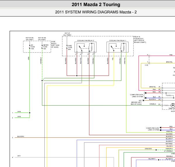 2011年马自达2 ABS电路图