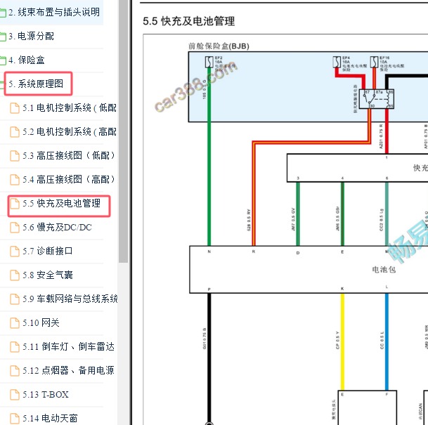 2018年江铃新能源E400电池包电路图