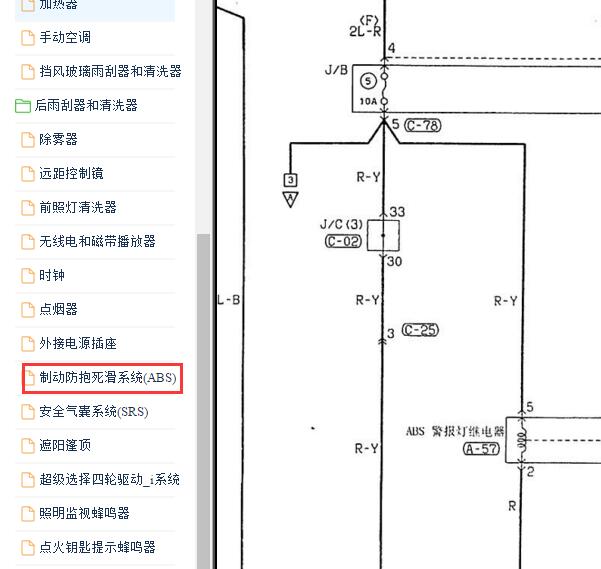2004-2005年长丰猎豹飞腾ABS电路图