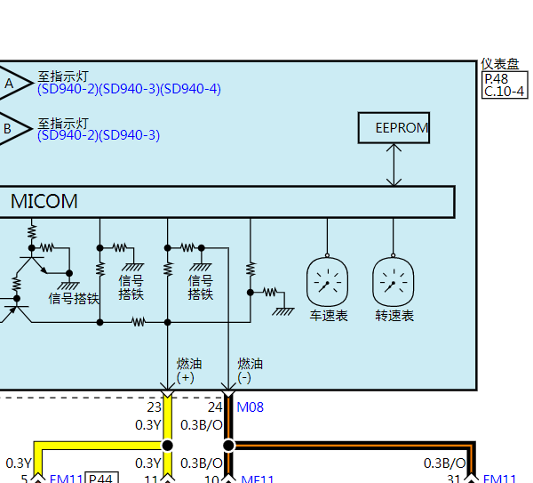 2012年现代伊兰特仪表电路图