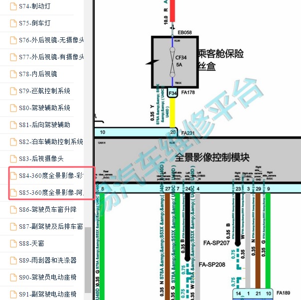 2018-2019年荣威i5 360全景模块电路图