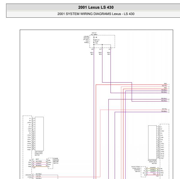 2001年雷克萨斯LS430中控锁电路图