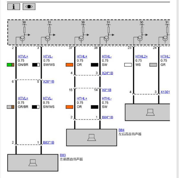 2023年宝马XM 50e音响系统电路图
