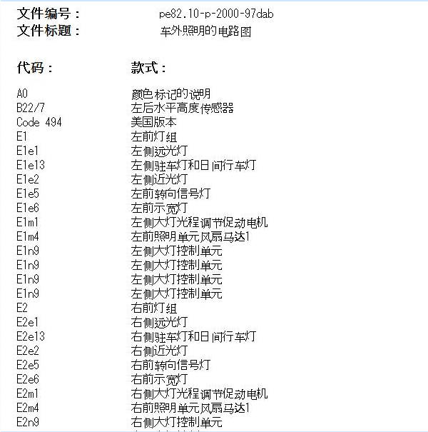 2018年奔驰E200L大灯电路图