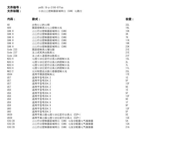 2008年奔驰C230网络总线电路图