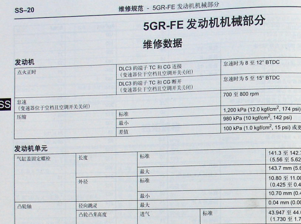 2011年丰田锐志5GR发动机的维修手册资料