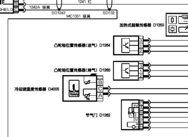 18年东风DFMA16凸轮轴位置传感器电路图