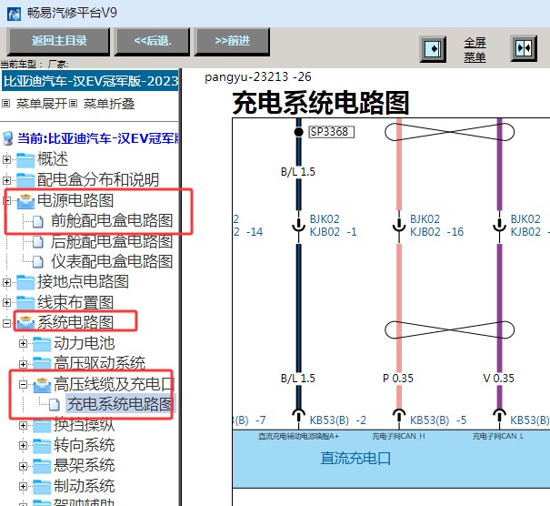 2024年比亚迪汉EV DC和前舱保险丝电路图