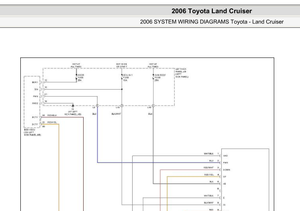 2006年丰田酷路泽车窗电路图资料