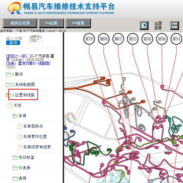 2019-2020年丰田雷凌全车CAN连接器位置