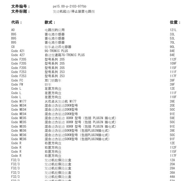 2016年奔驰C350eL起动机电路图