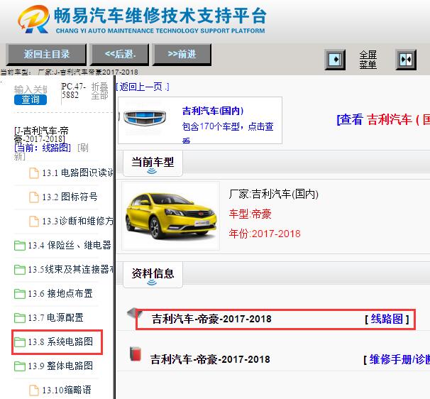 2017-2018年吉利帝豪全车电路图