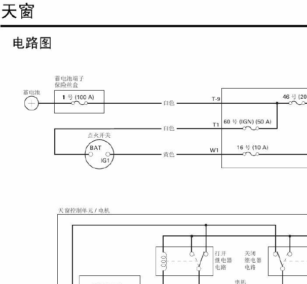 2011年本田飞度天窗电路图资料