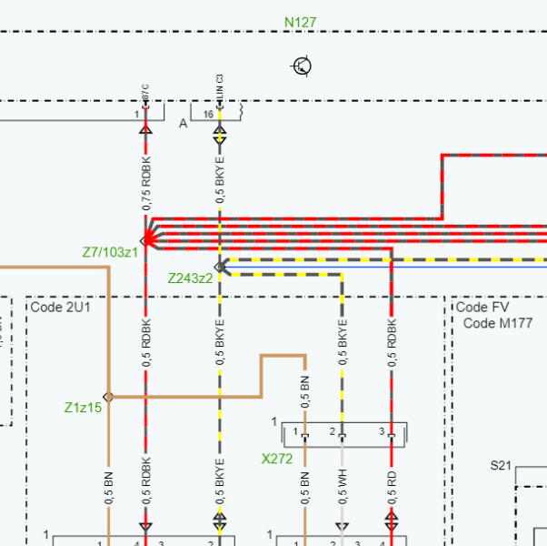 2020年奔驰S350网关电路图
