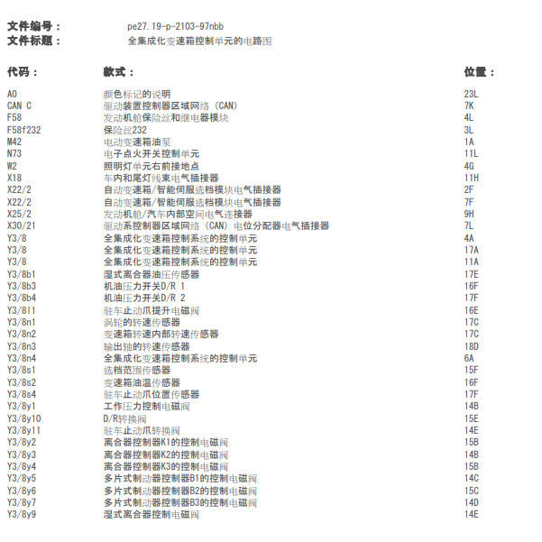 2018年奔驰GLE500e变速箱电路图