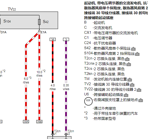 2018年奥迪Q7 发动机水箱风扇电路图