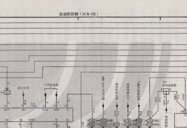 2007年丰田普拉多发动机和网络通讯电路图