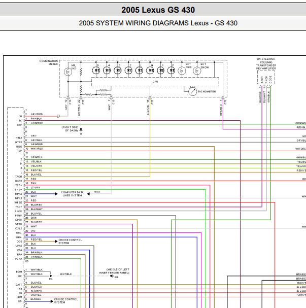 2005年雷克萨斯GS430发动机电路图.