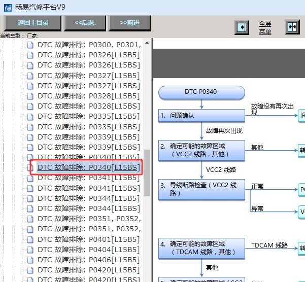 2020年本田XR-V P0340 故障码维修手册