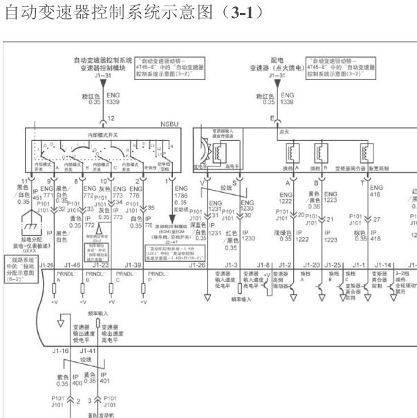 2007年别克君越变速箱电路图