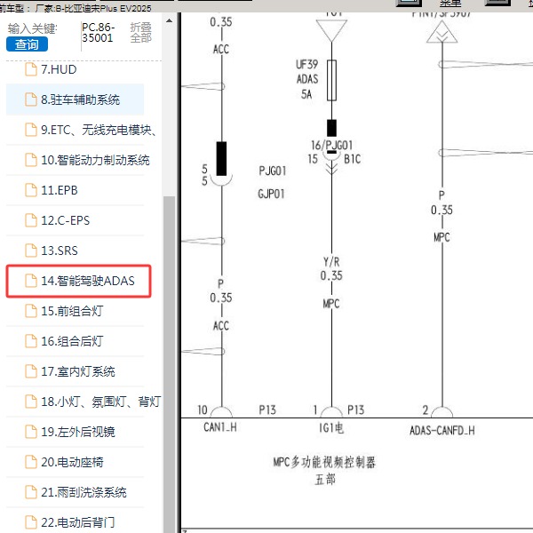 2025年比亚迪-宋Plus EV MPC电路图