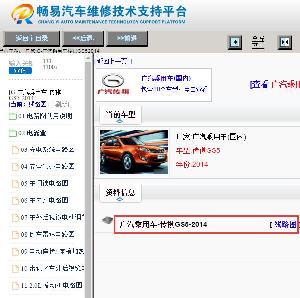 2014年广汽传祺GS5电路图