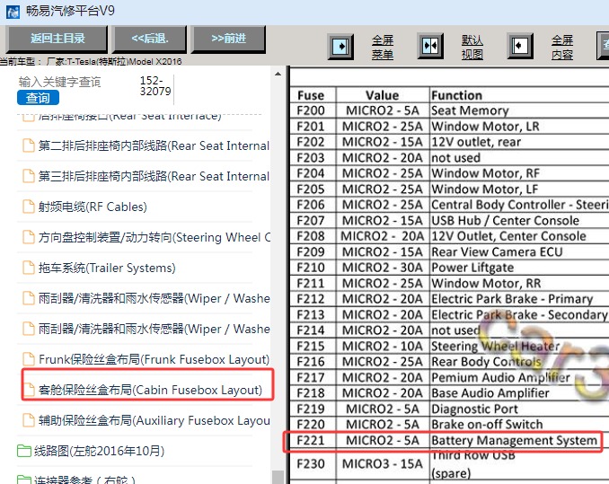 2016年特斯拉Model X 高压保险丝位置