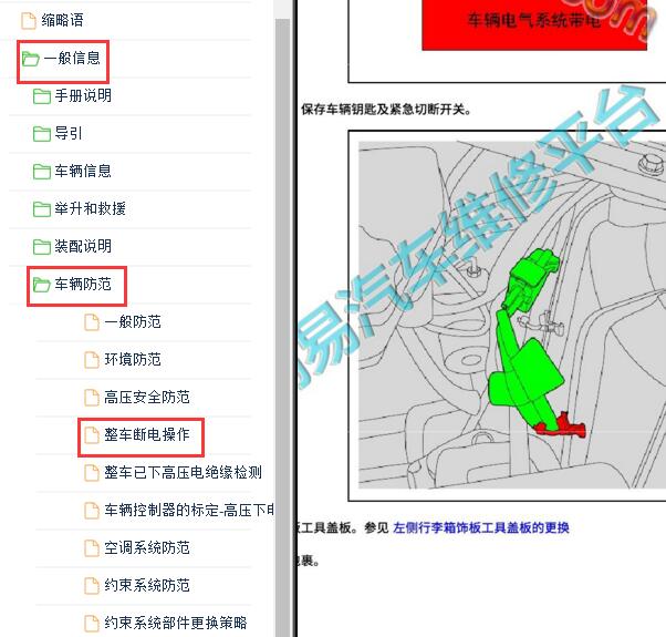 2020年蔚来ES8高压紧急切断开关的位置