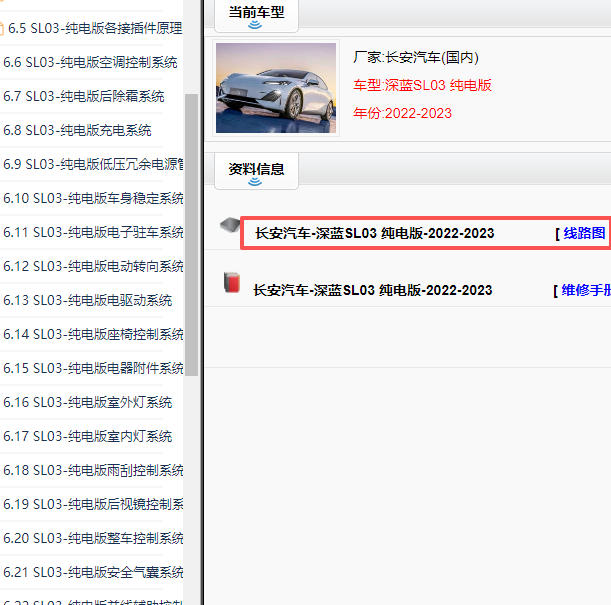 2022-2023年长安深蓝SL03全车电路图