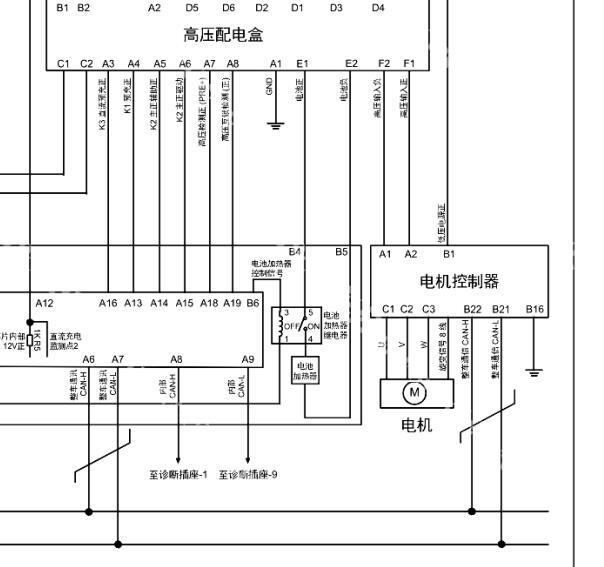 2015年长丰猎豹C5EV电机系统电路图