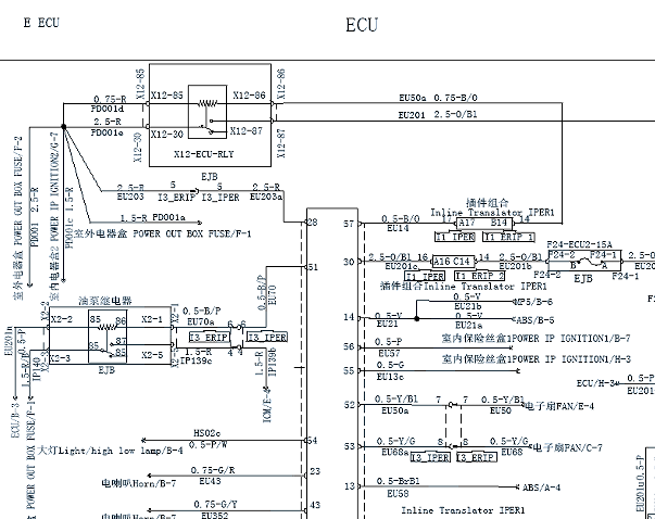 2023年江淮帅铃T6发动机电路图资料