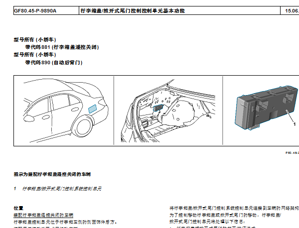2004年奔驰E300L 行李箱盖控制单元位置