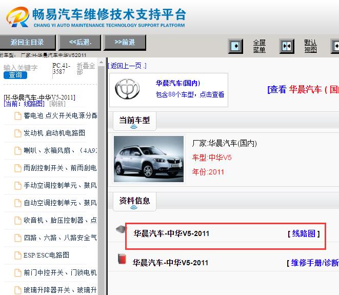 2011年华晨中华V5全车电路图