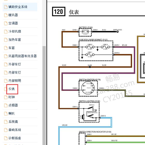 2004年名爵MG TF仪表电路图
