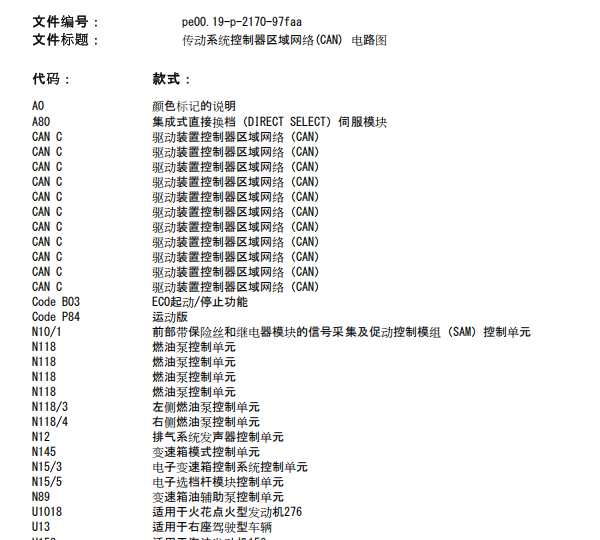 2008年奔驰C230 动力总线网络电路图
