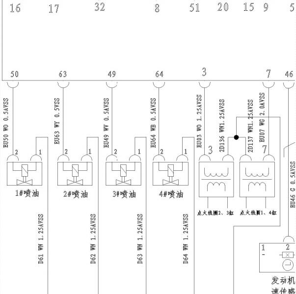 2014年长安星卡发动机电路图