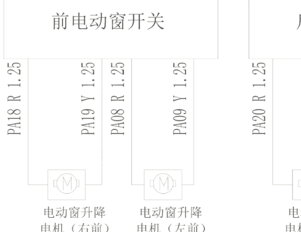 2019年东风俊风E11K车窗电路图资料