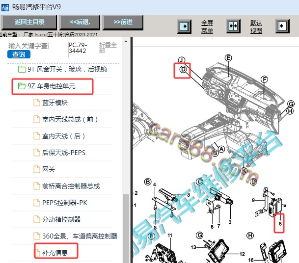 2020-2021年江西五十铃铃拓网关位置资料