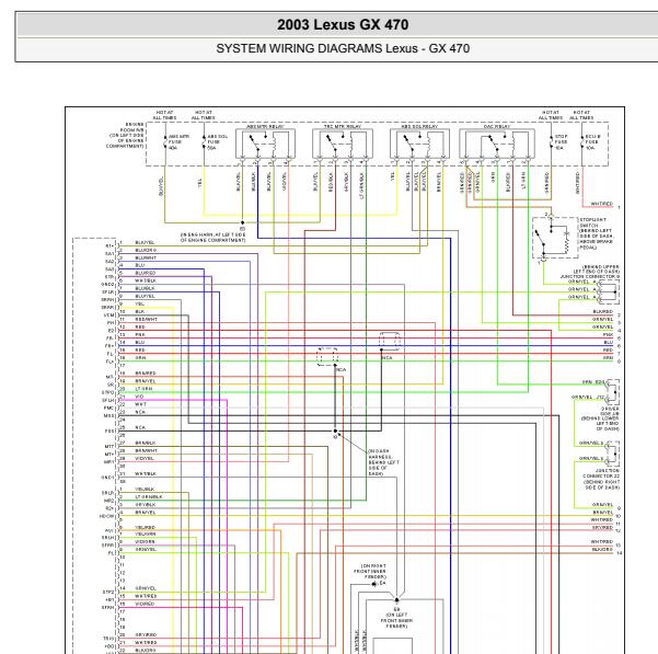 2003年雷克萨斯GX470 ABS电路图