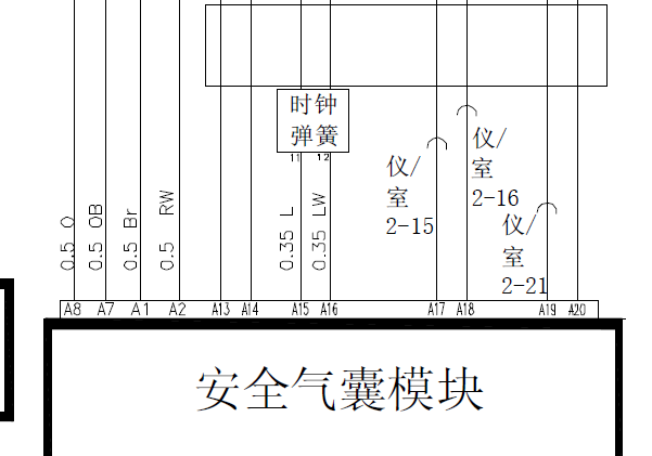 2010年奇瑞瑞麒G5安全气囊电路图