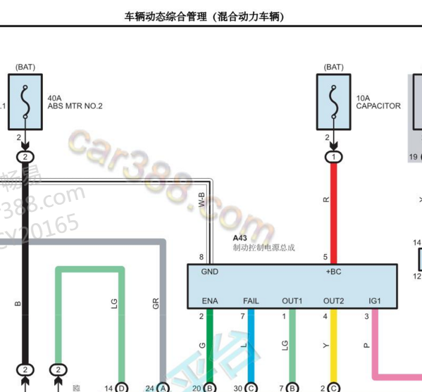 2022年丰田威尔法车辆动态综合管理电路图