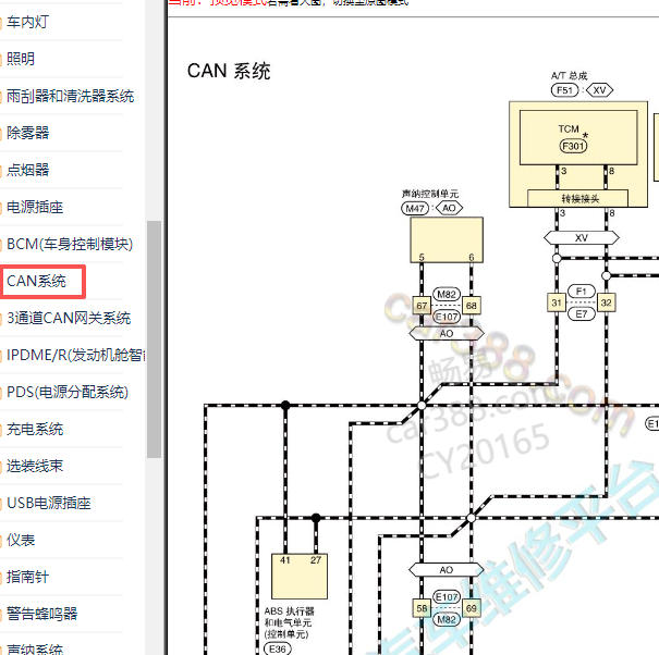 2017-2018年日产途乐CAN电路图
