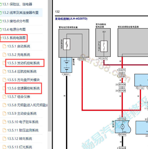 2025年吉利星瑞JLH-4G20TD发动机和变速箱电路图