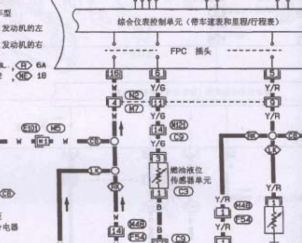 2009年郑州日产锐骐仪表电路图针脚资料
