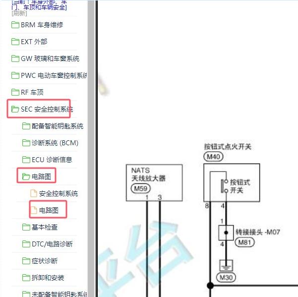 2016年日产逍客点火开关电路图