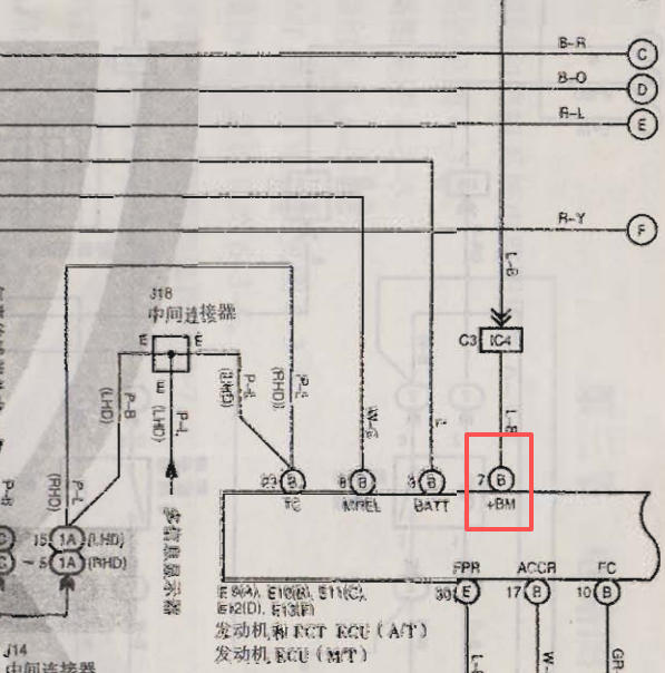 2005年丰田普拉多发动机E10 7号脚电路图