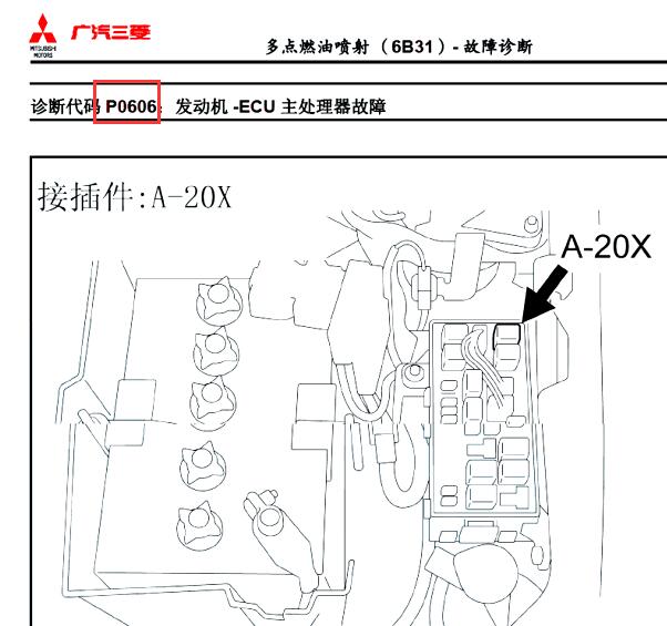 2020年三菱帕杰罗P0606故障码资料