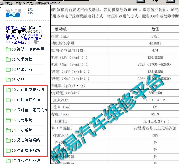 2015年广汽乘用车-传祺GA6 发动机维修手册